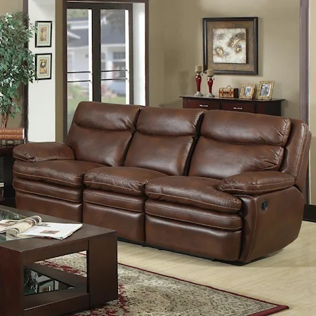 Casual Faux Leather Dual Recliner Sofa